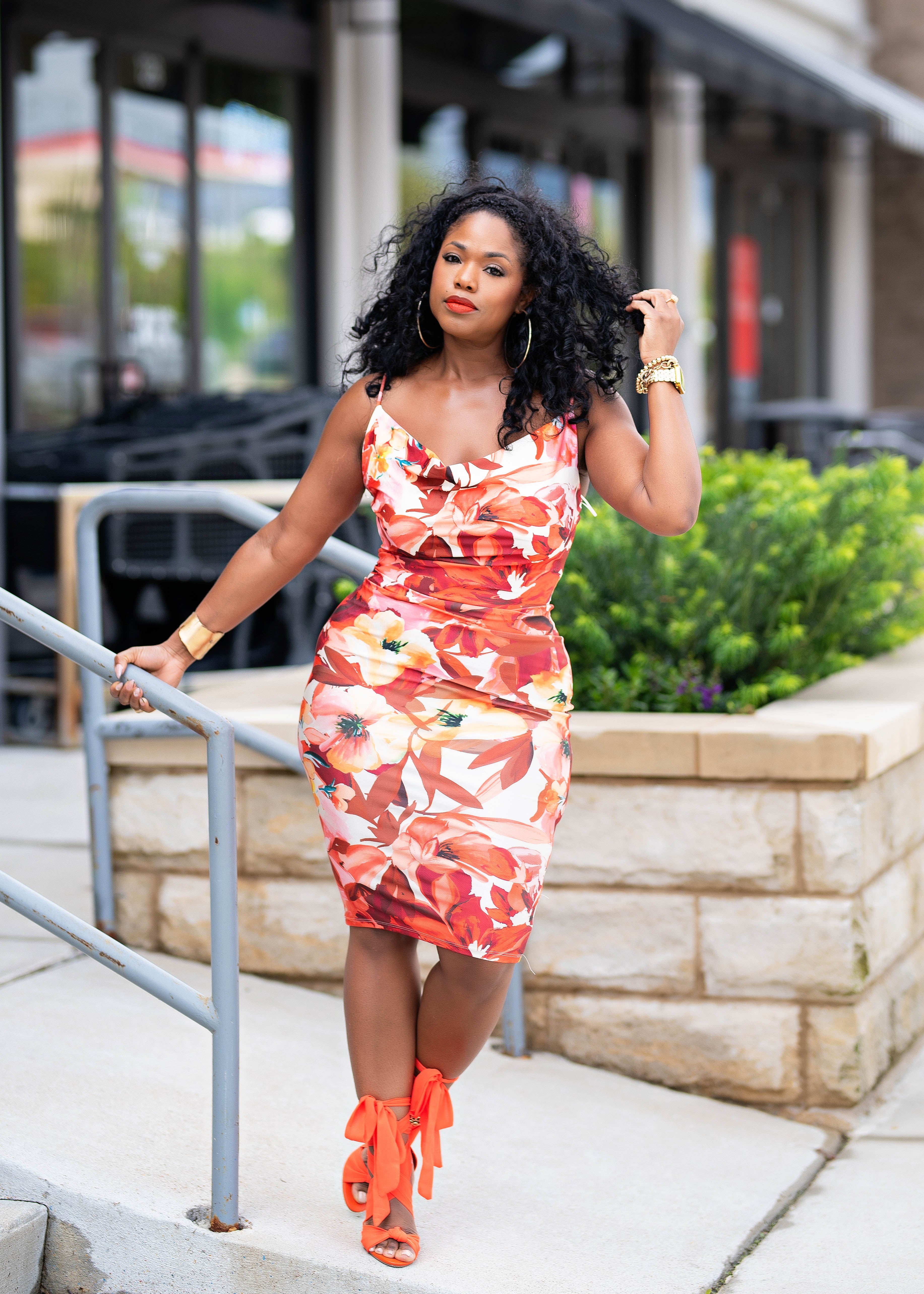 Atiana | Knit Midi Dress {Tangerine + Yellow} PLEASE READ DESCRIPTION