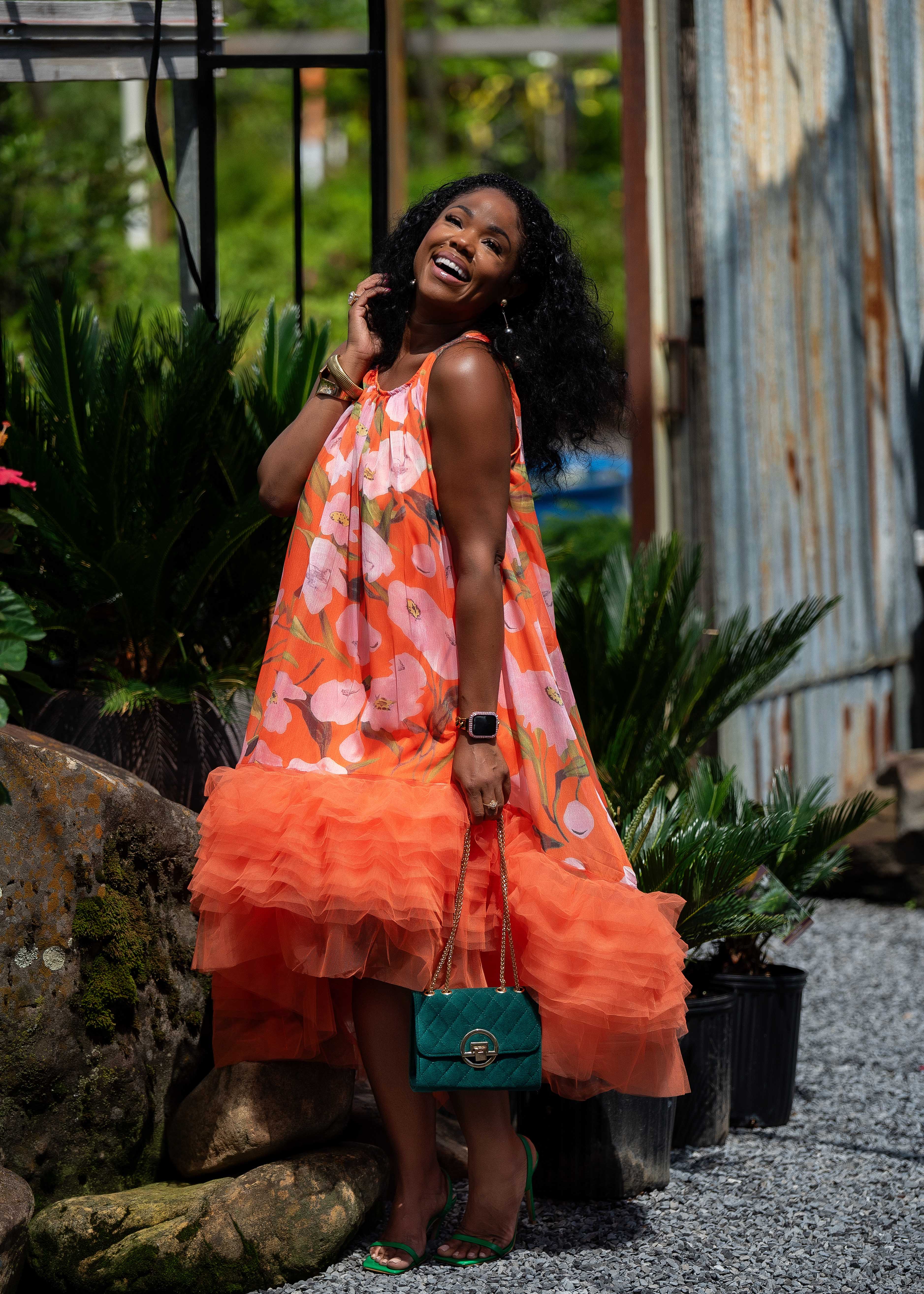 Aurora | Oversized Floral Dress {Orange} PLEASE READ DESCRIPTION