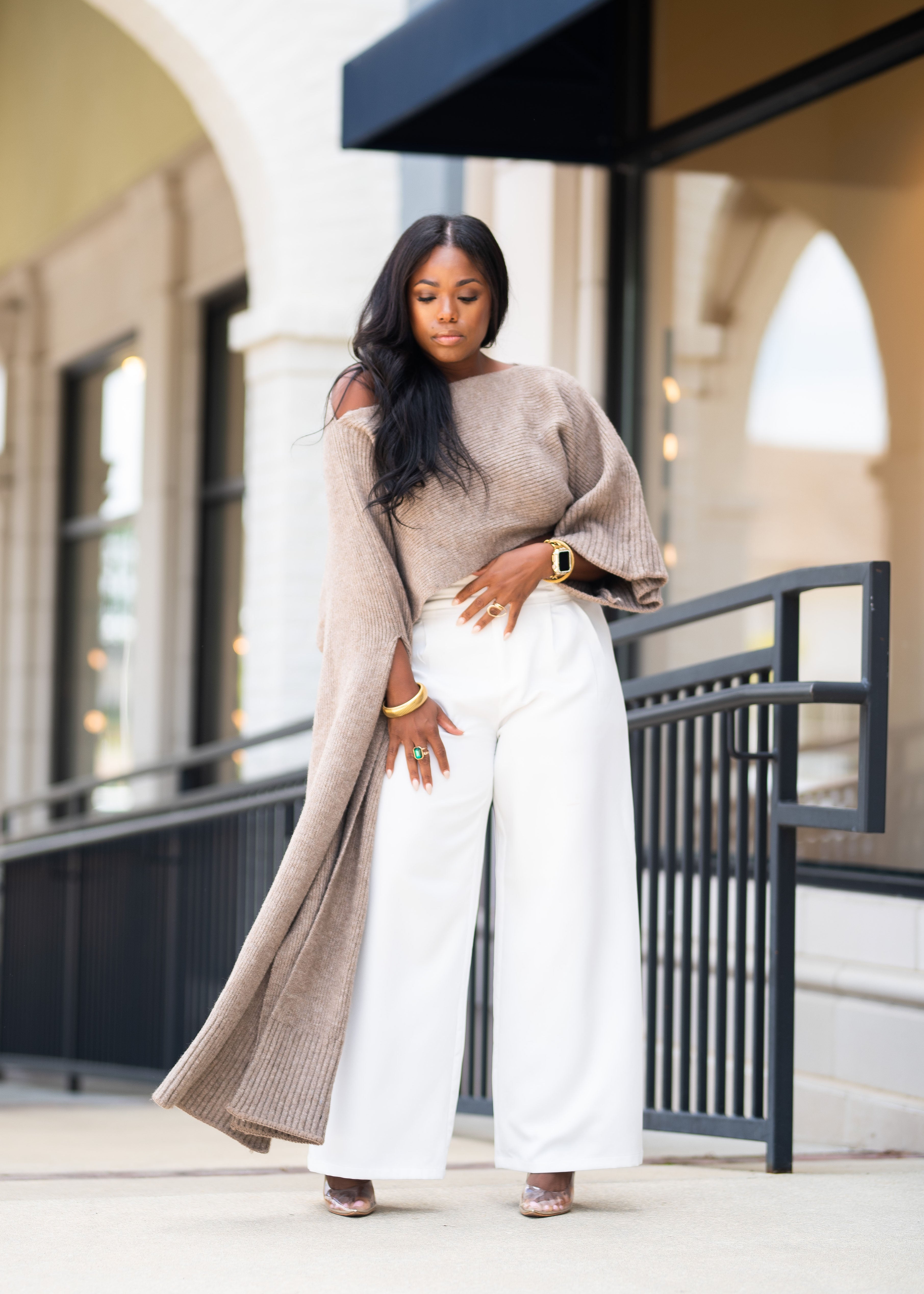 Joriah | Asymmetrical Crop Sweater {Taupe}| PREORDER PLEASE READ DESCRIPTION