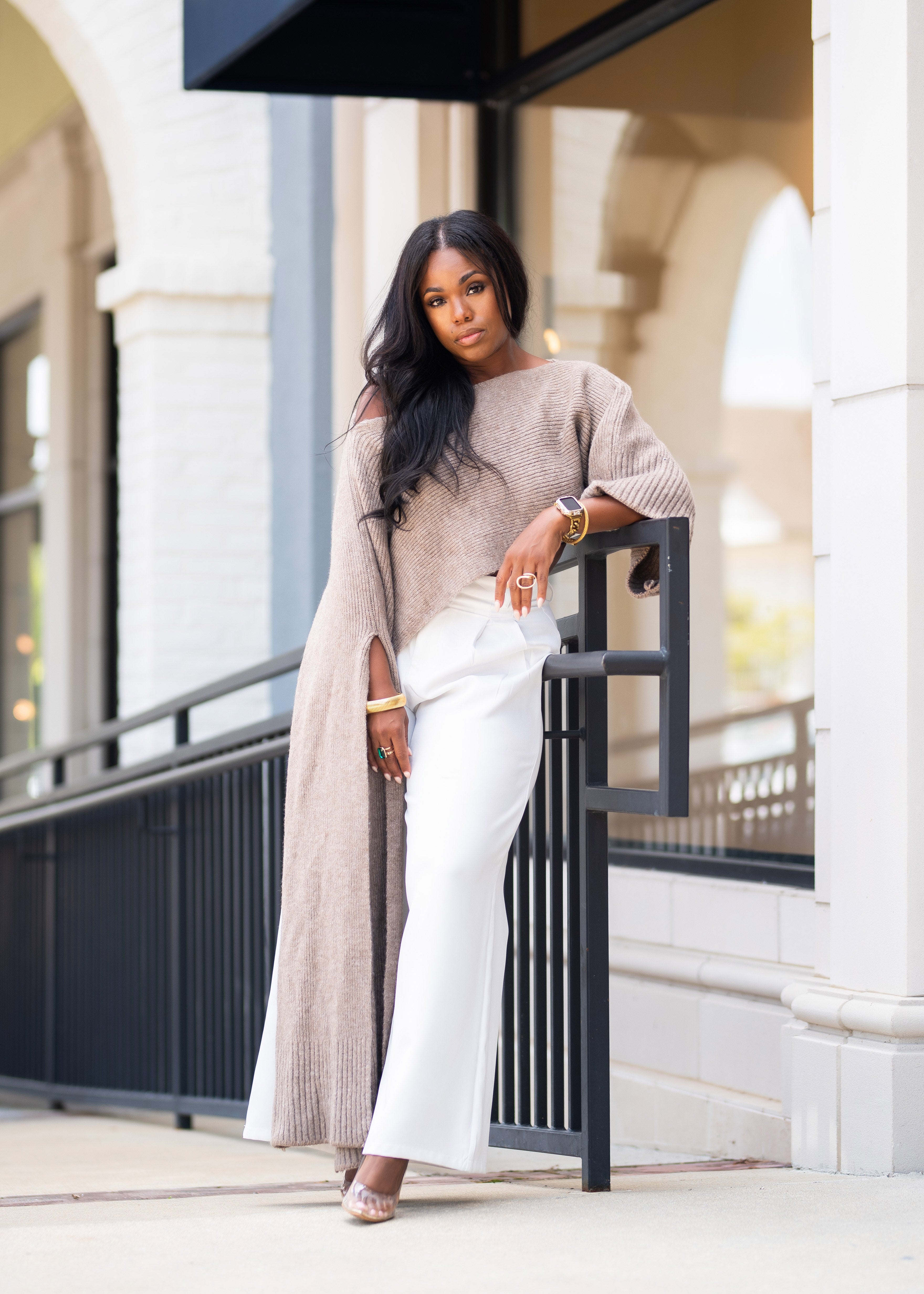 Joriah | Asymmetrical Crop Sweater {Taupe}| PREORDER PLEASE READ DESCRIPTION