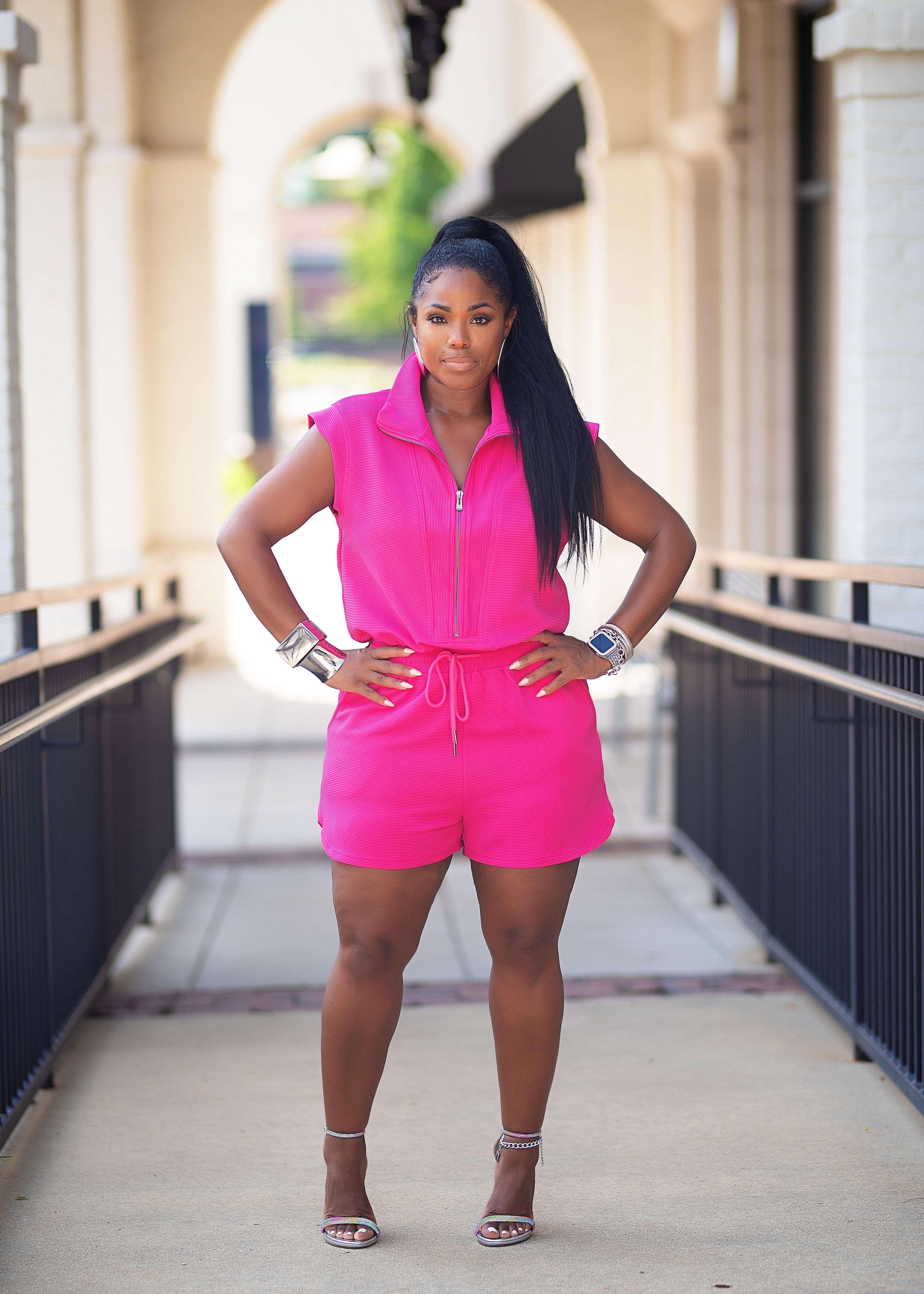 Kya | Textured Romper {Hot Pink} PLEASE READ DESCRIPTION AND NOTE SHIPPING TIME