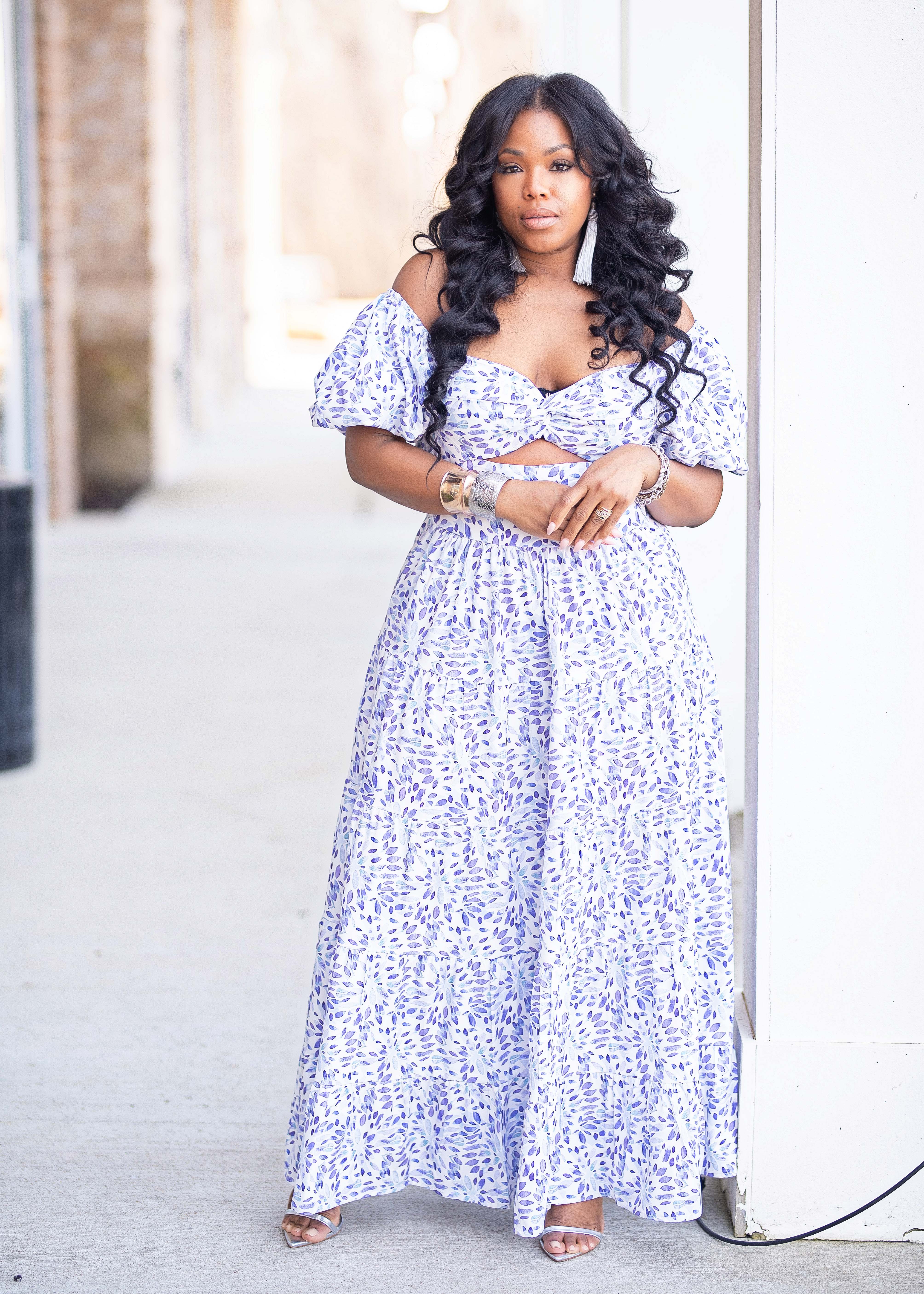 Lila | Puff Sleeve Cutout Dress {Purple} PLEASE READ DESCRIPTION