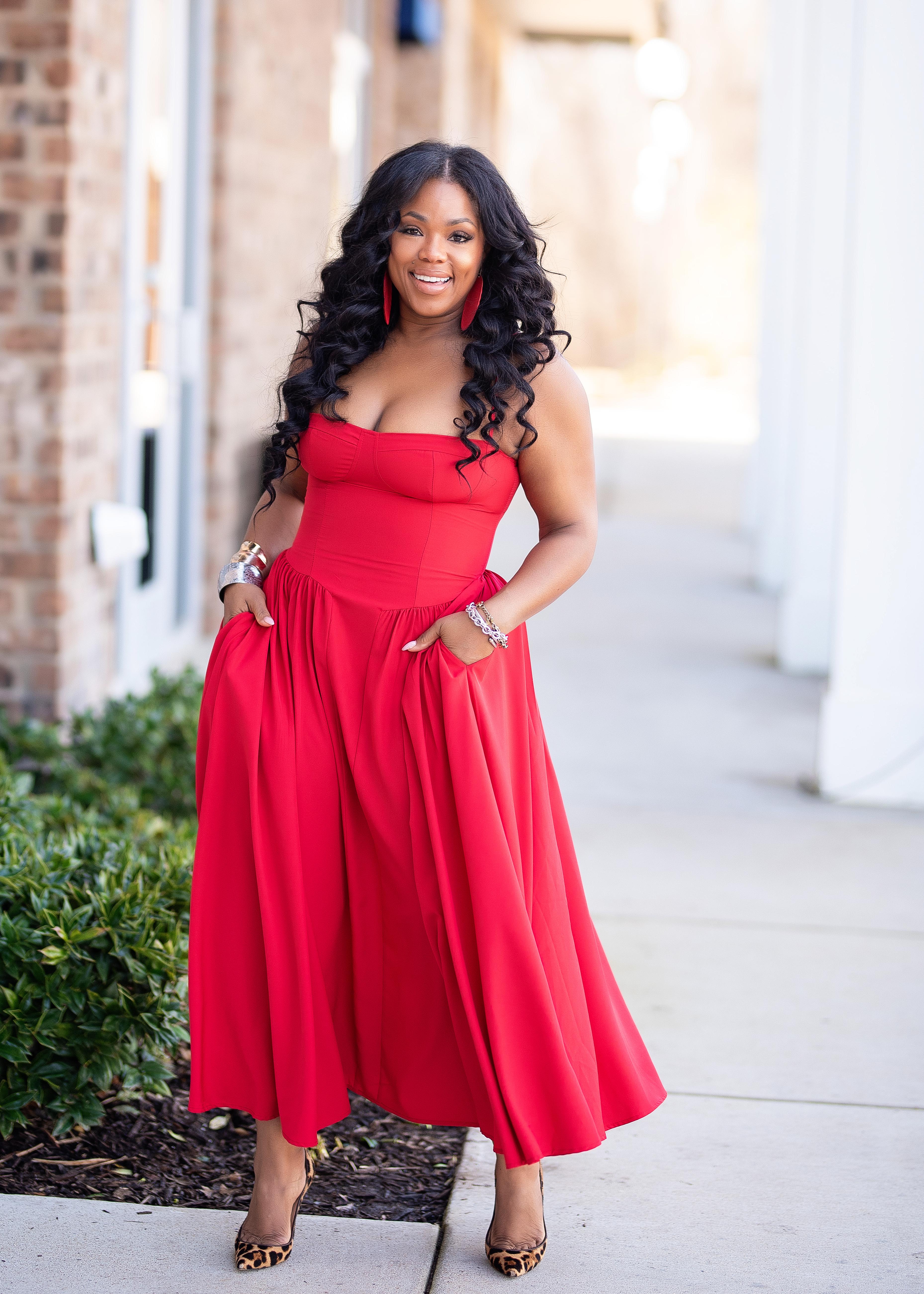Margie | A-Line Dress {Red} PLEASE READ DESCRIPTON