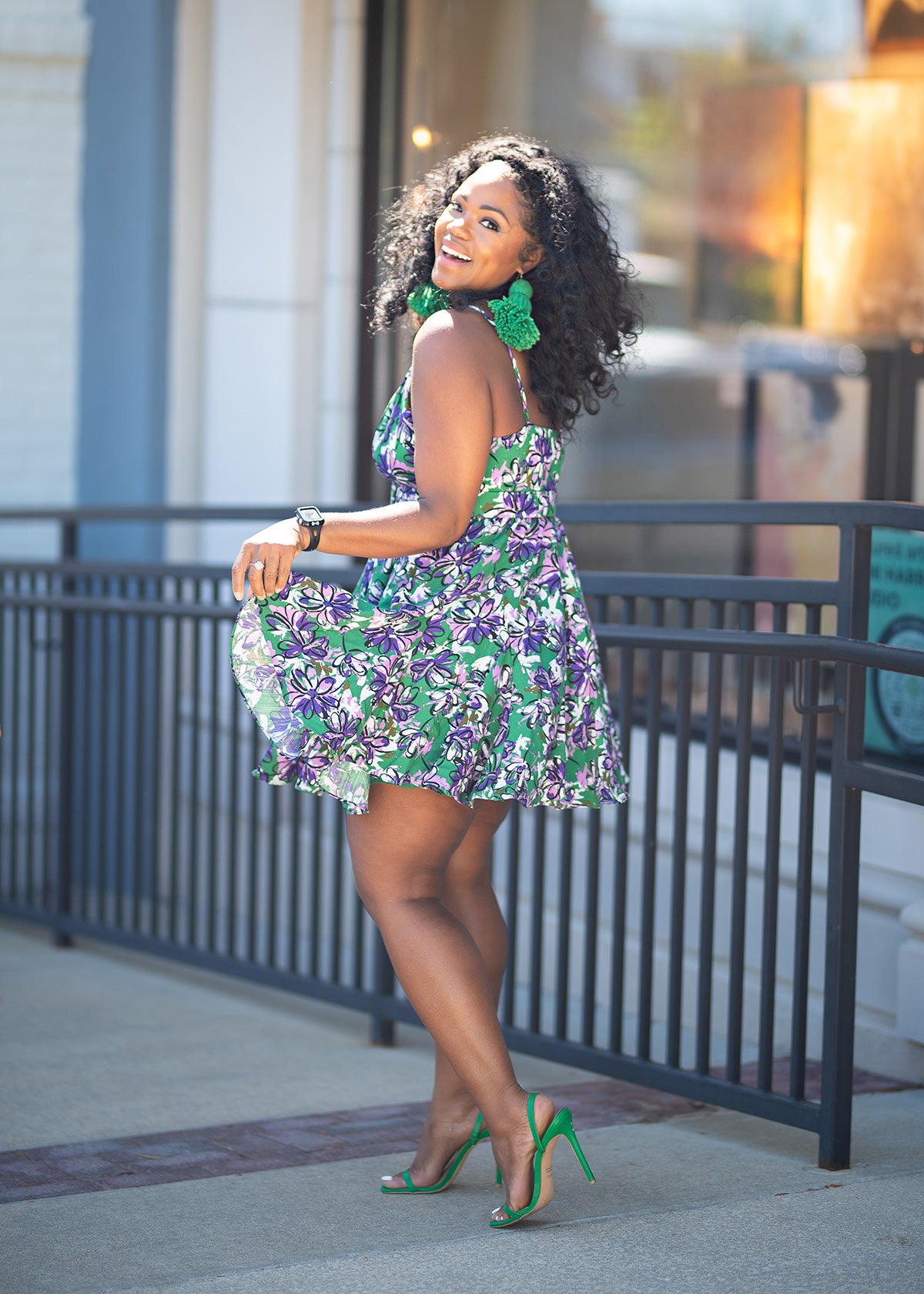 Tyrian | Floral Sundress {Green + Purple} PLEASE READ DESCRIPTION