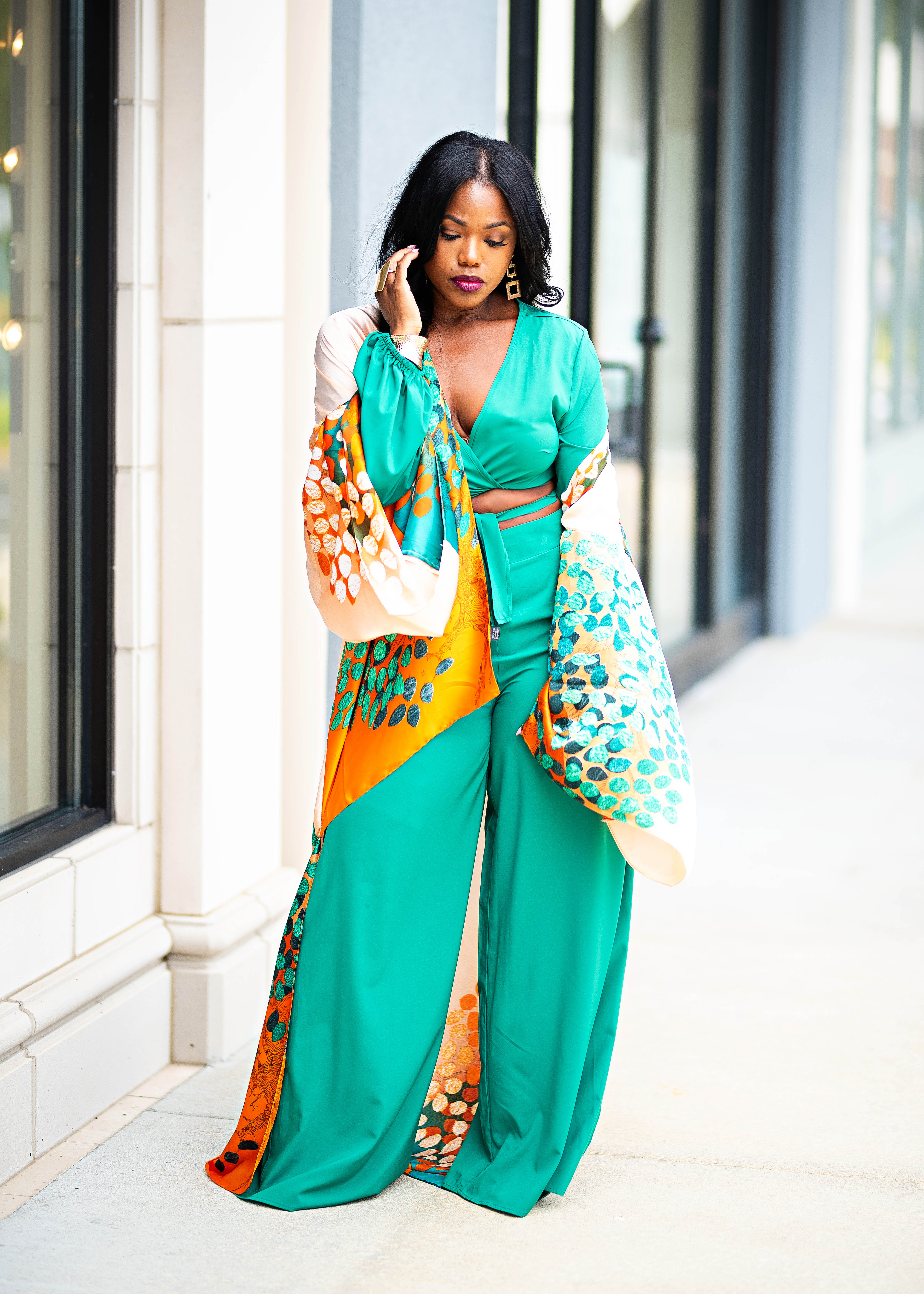 SAMAYA | Hi Lo Kimono {Peacock} PREORDER PLEASE READ DESCRIPTION