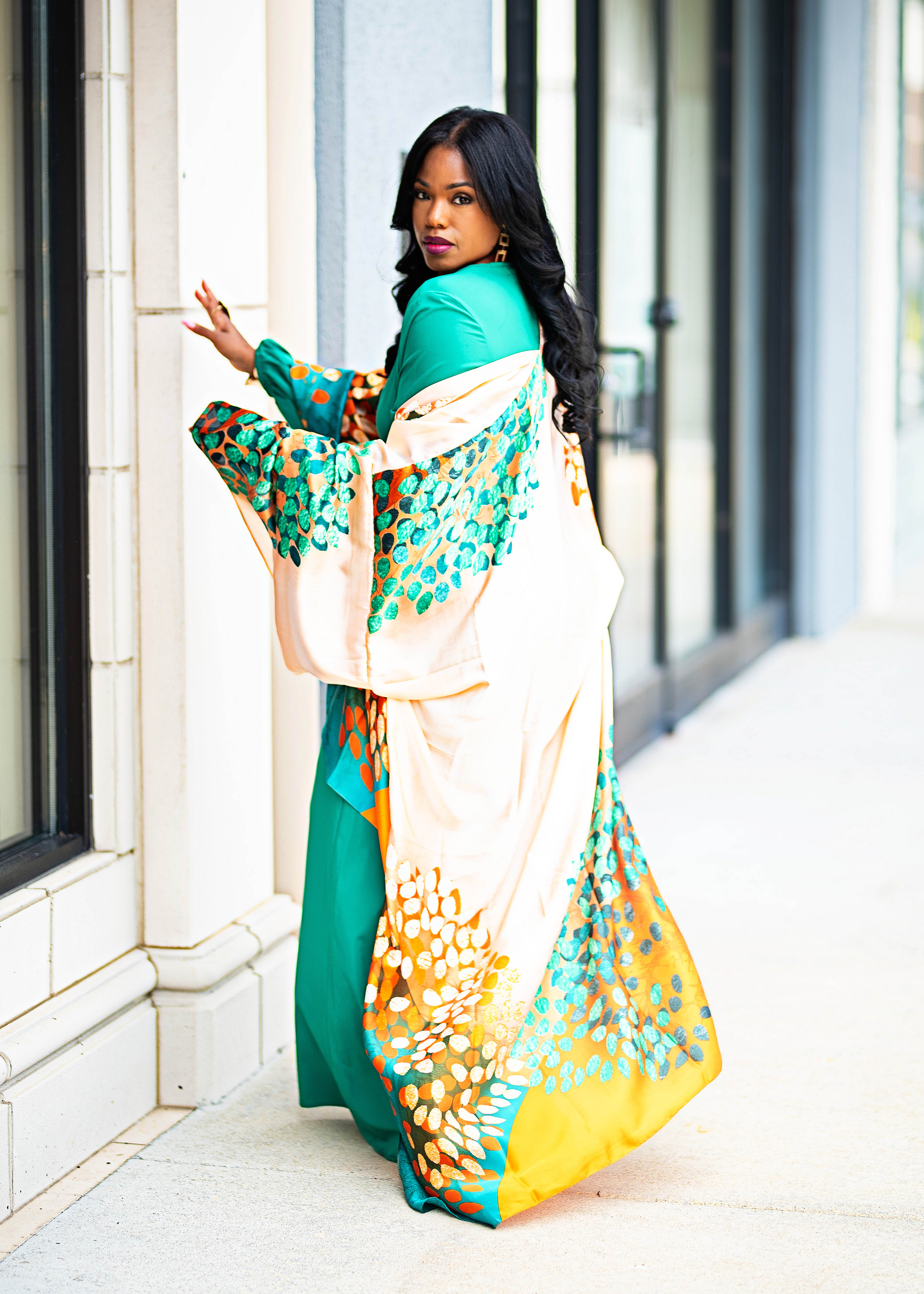 SAMAYA | Hi Lo Kimono {Peacock} PREORDER PLEASE READ DESCRIPTION