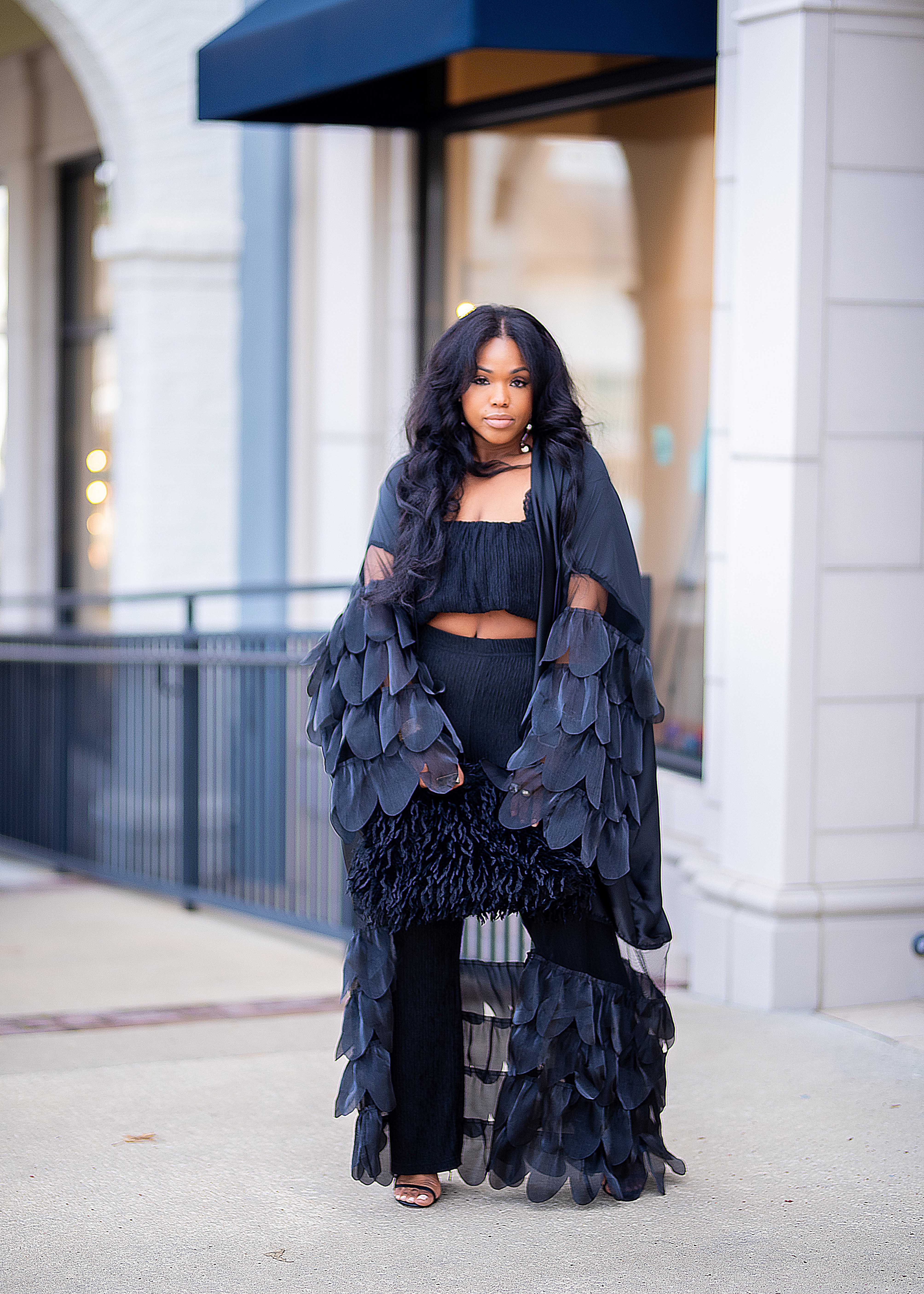 FEATHERED | Feather Kimono {Black} PREORDER | PLEASE READ DESCRIPTION AND SHIPPING TIMES