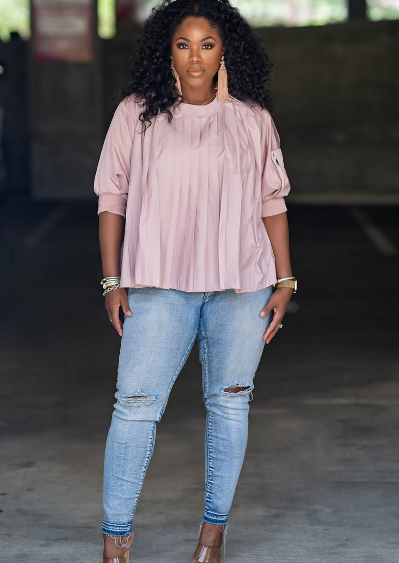 Alina | Pleated Top {Blush} PREORDER