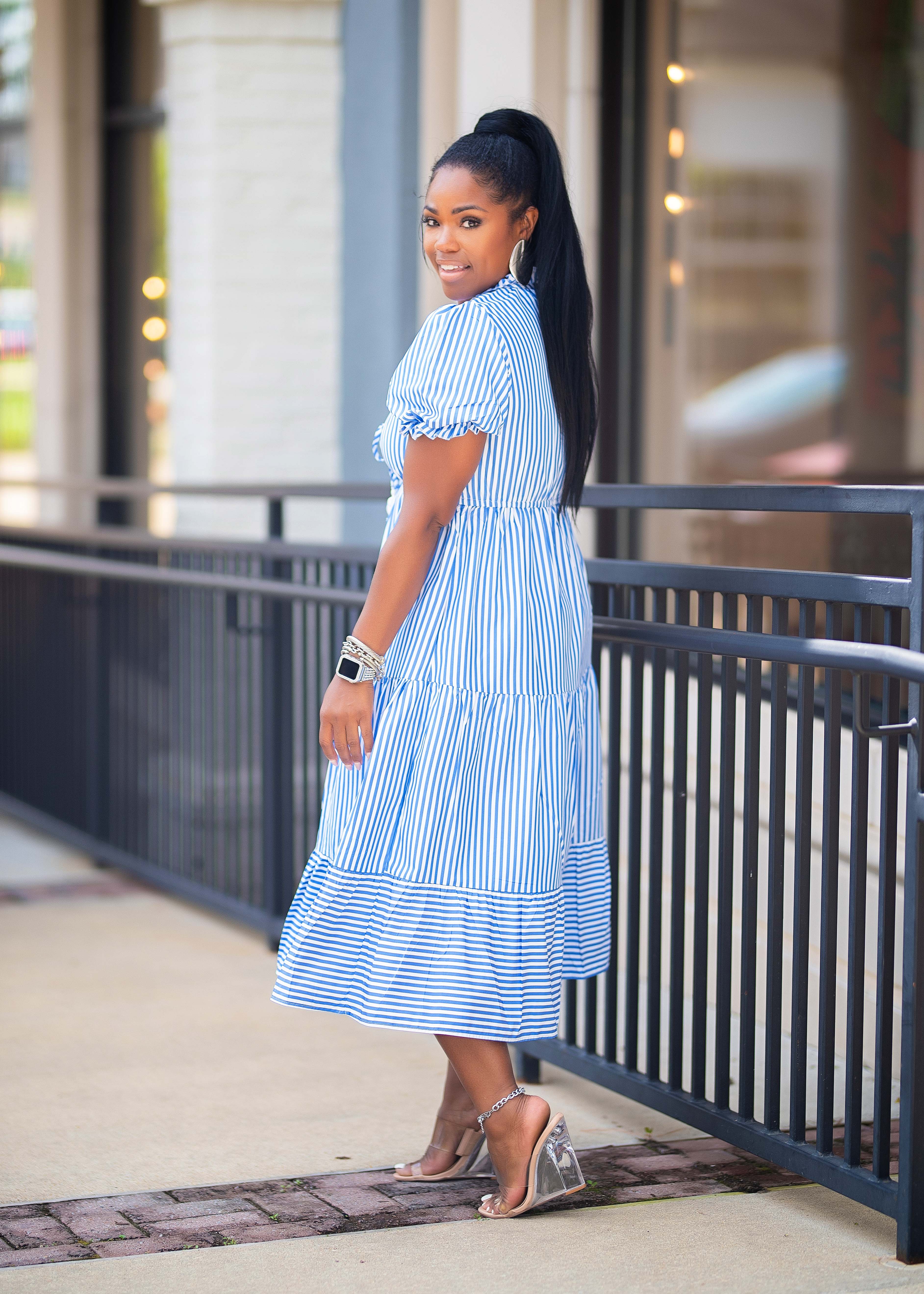 Aven | Striped Dress {Blue + White} PLEASE READ DESCRIPTION AND NOTE SHIPPING TIME