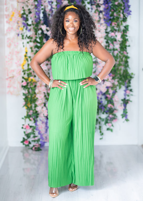 Carmella | Pleated Jumpsuit {Green}