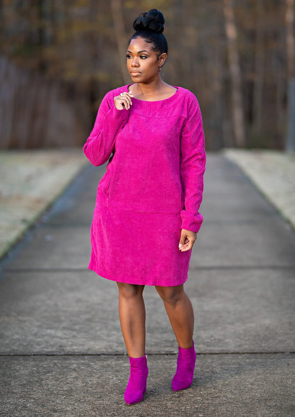 Cricket | Corduroy Dress {Fuchsia}
