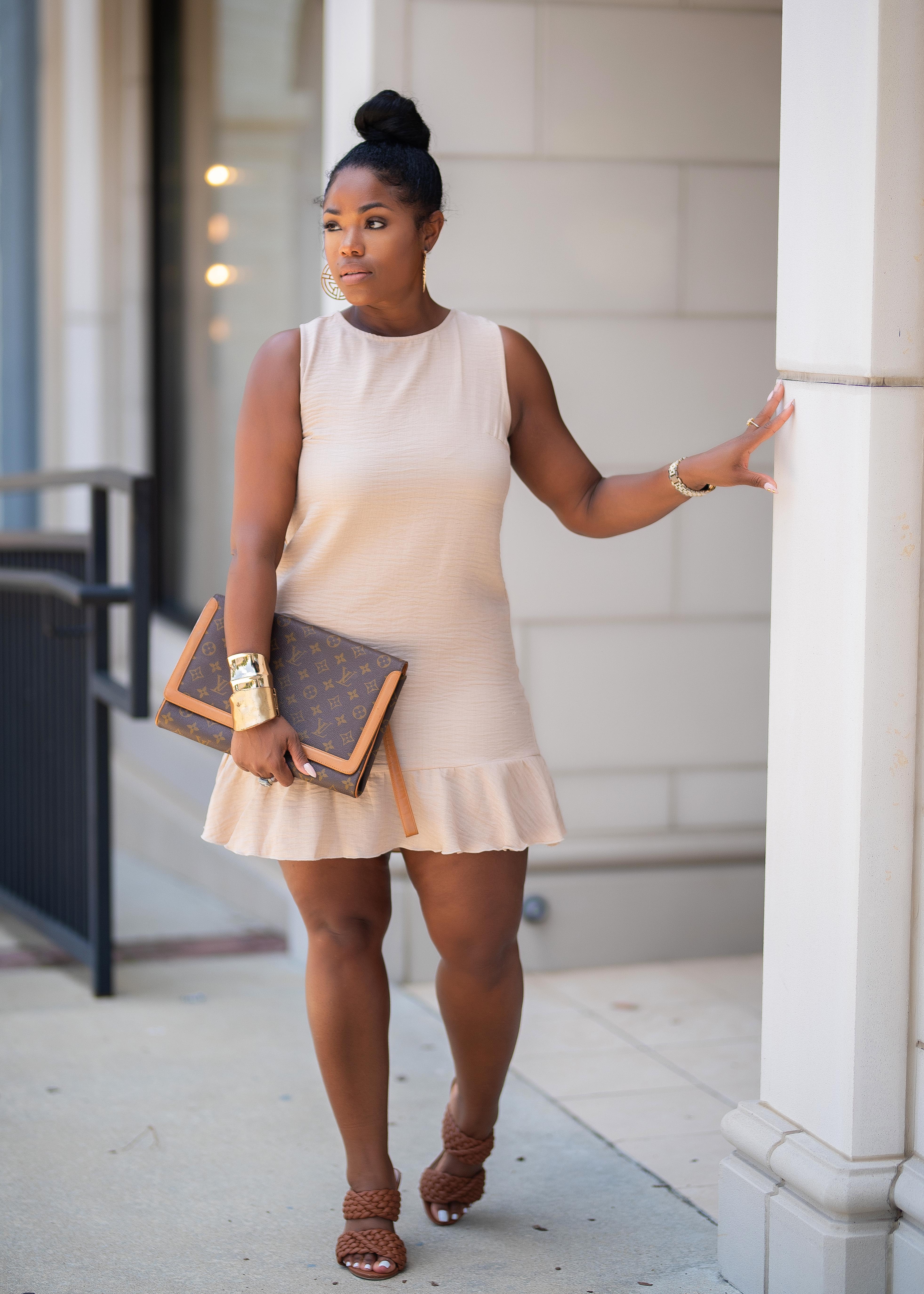 Gia | Ruffle Mini Dress {Taupe} PLEASE READ SHIPPING TIMES and DESCRIPTION