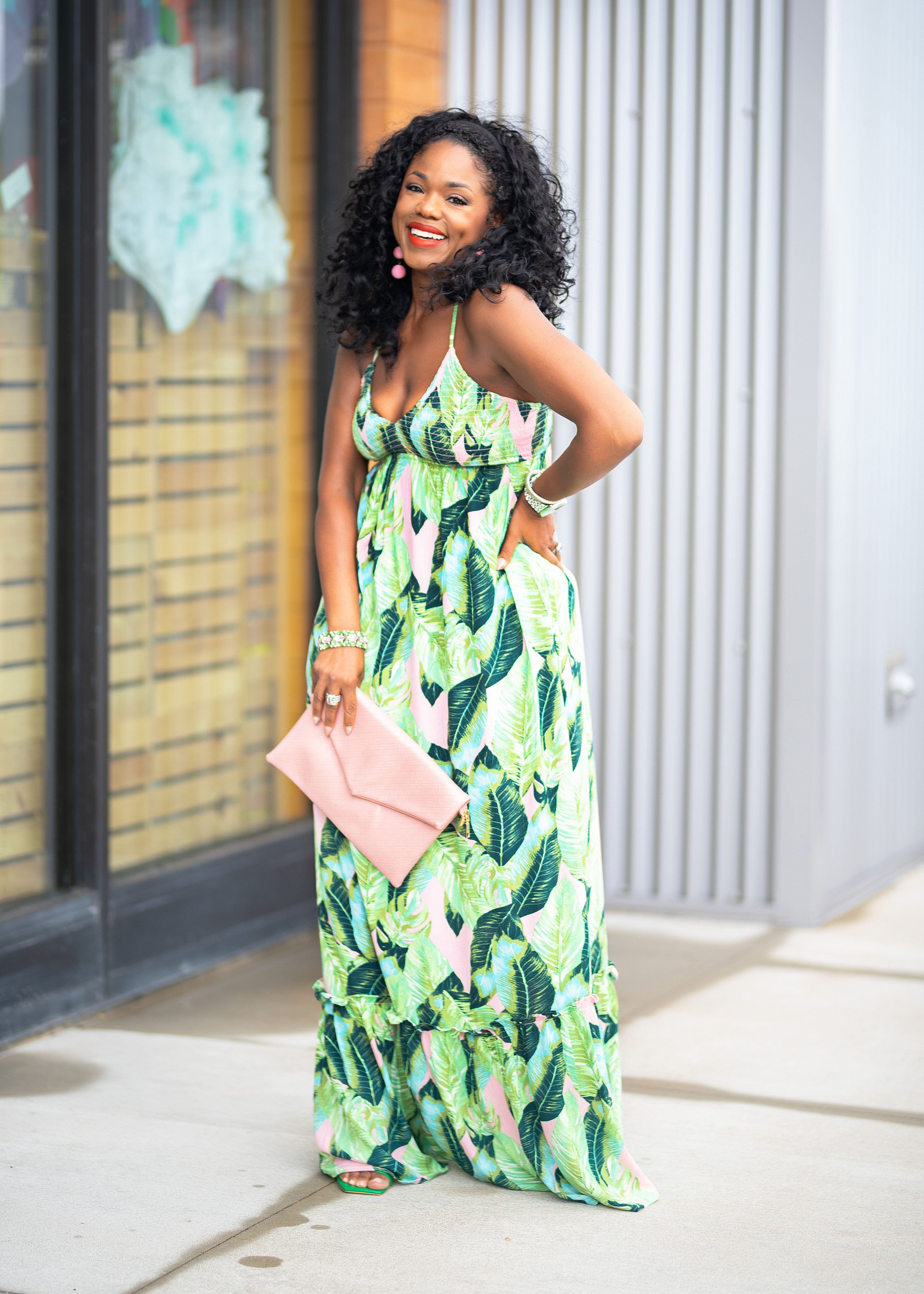 Katie | Sundress Maxi {Pink + Green} PLEASE READ DESCRIPTON
