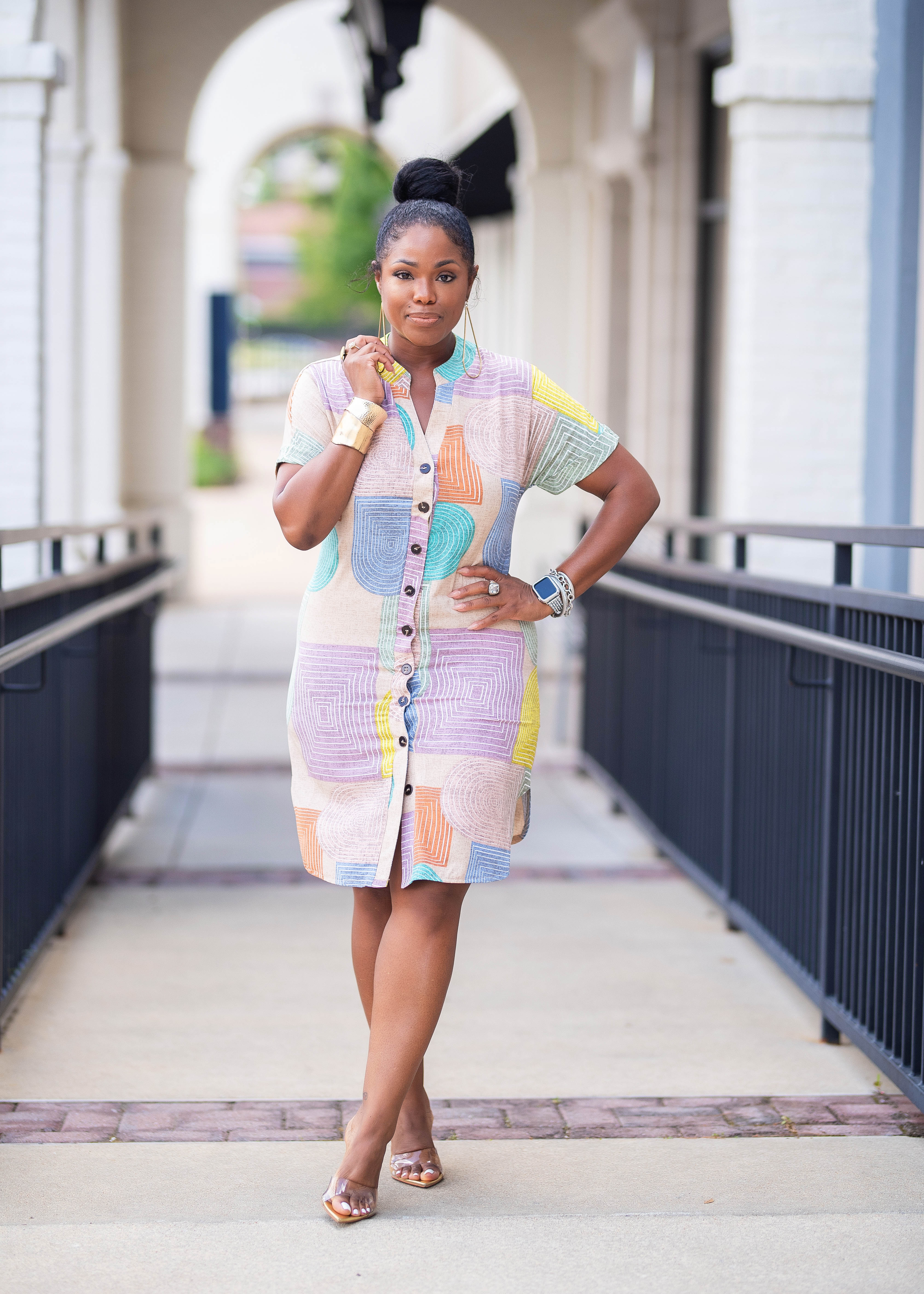 Raina | Abstract Print Midi Dress {Multi} Please read description and shipping times