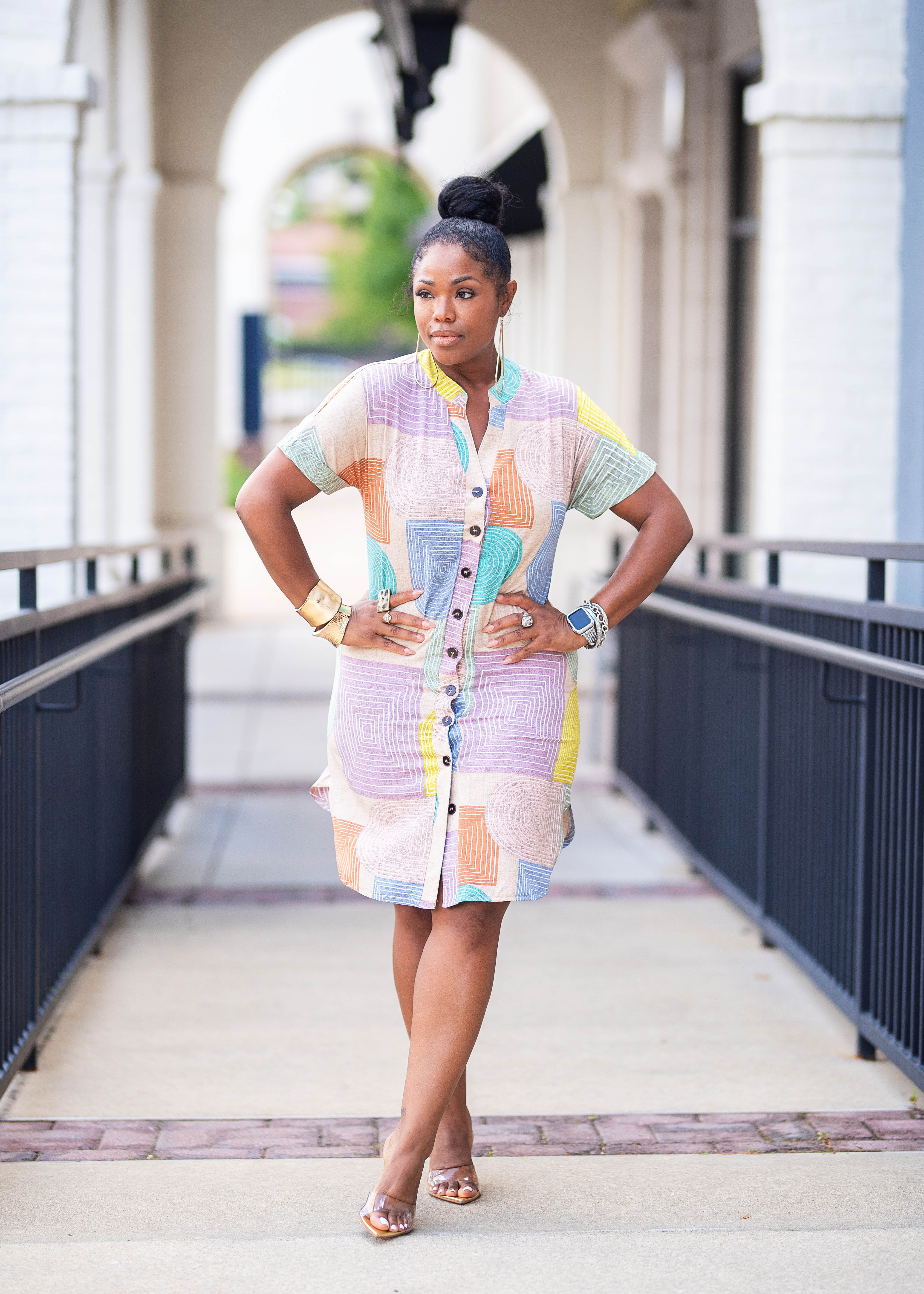 Raina | Abstract Print Midi Dress {Multi} Please read description and shipping times