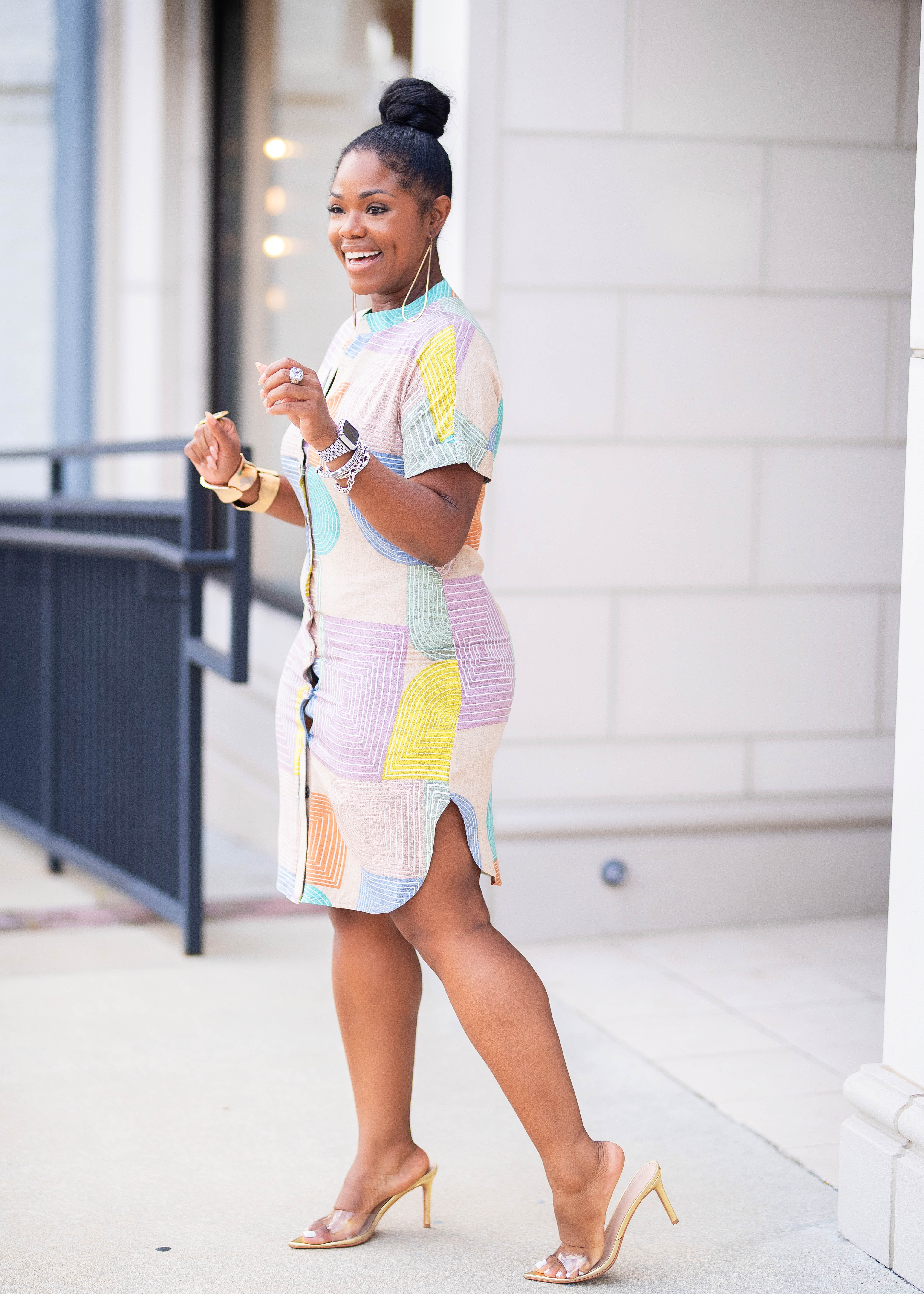 Raina | Abstract Print Midi Dress {Multi} Please read description and shipping times