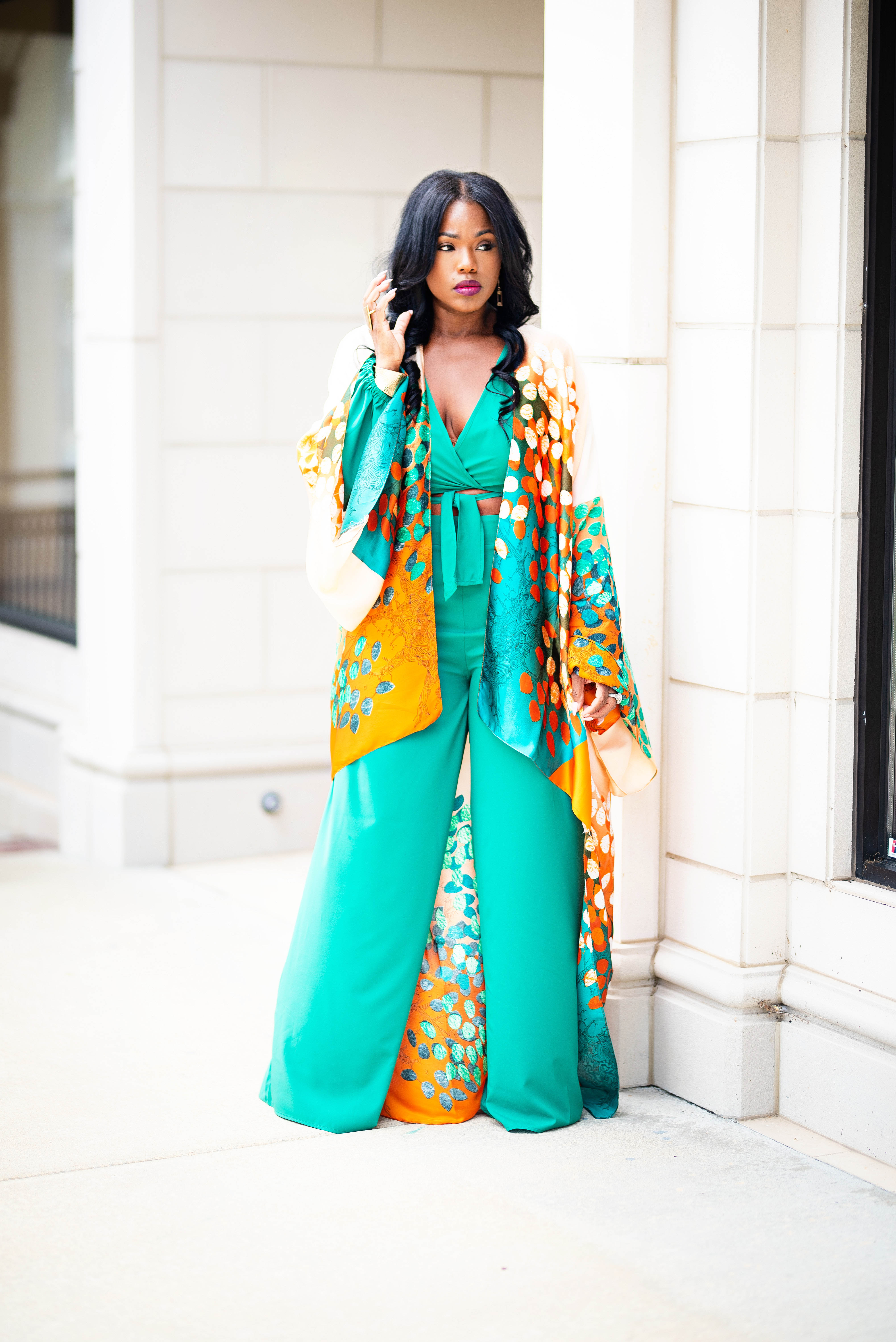 SAMAYA | Hi Lo Kimono {Peacock} PREORDER PLEASE READ DESCRIPTION