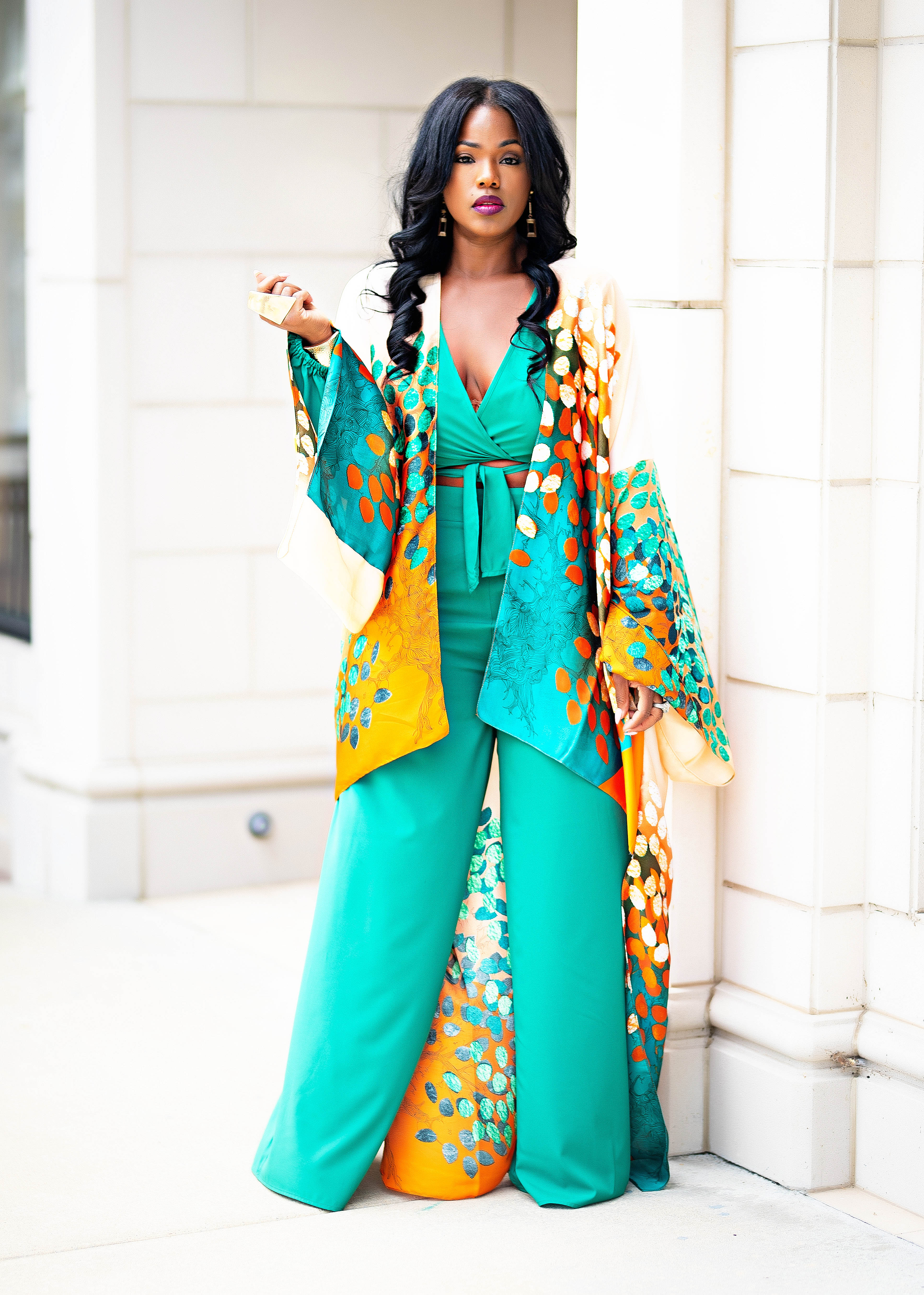 SAMAYA | Hi Lo Kimono {Peacock} PREORDER PLEASE READ DESCRIPTION