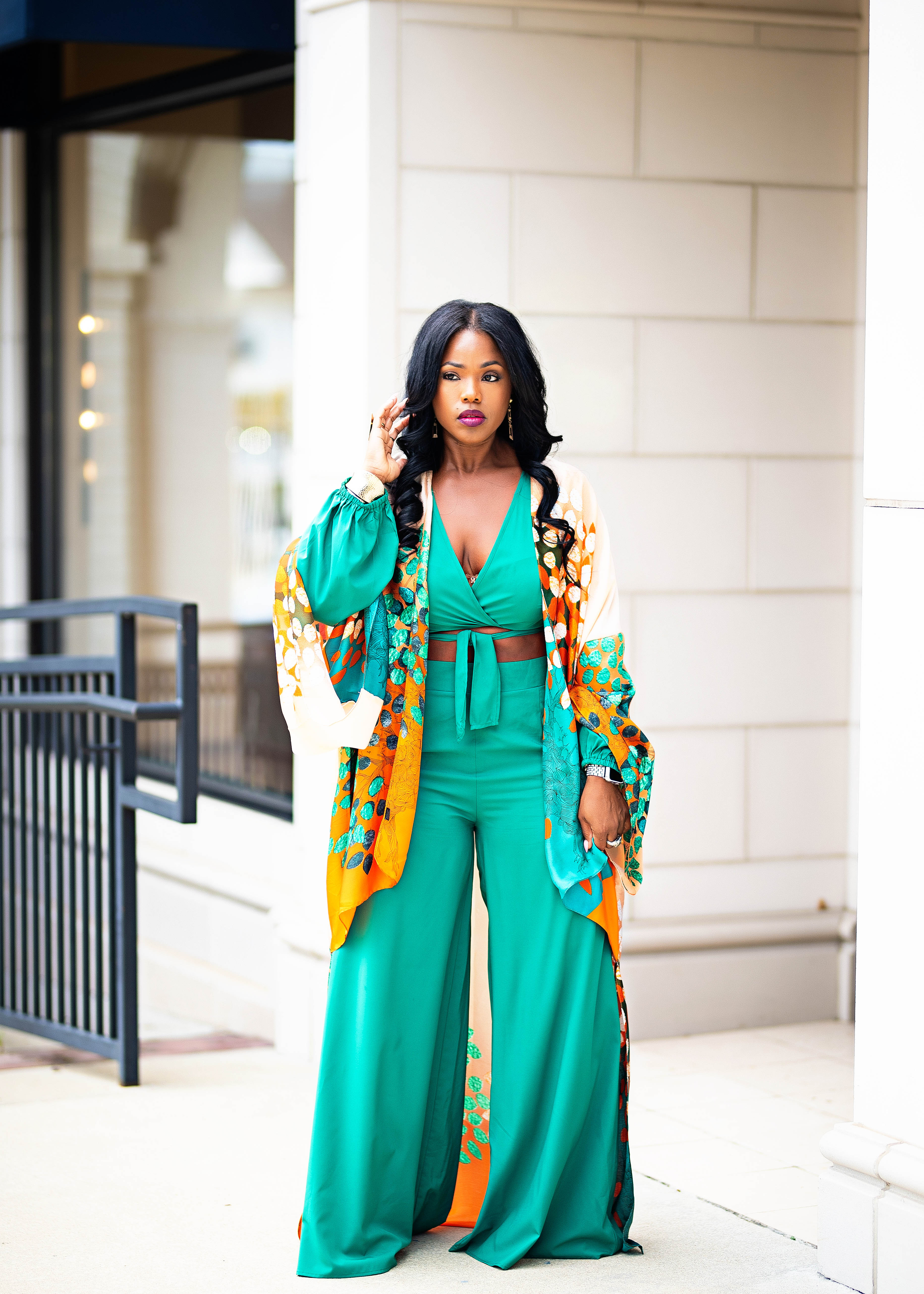 SAMAYA | Hi Lo Kimono {Peacock} PREORDER PLEASE READ DESCRIPTION