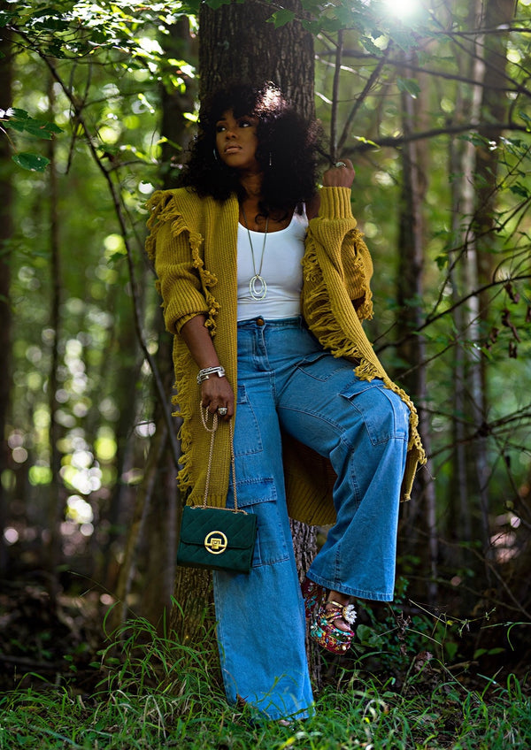 Freddie | Fringe Cardigan {Mustard} PREORDER