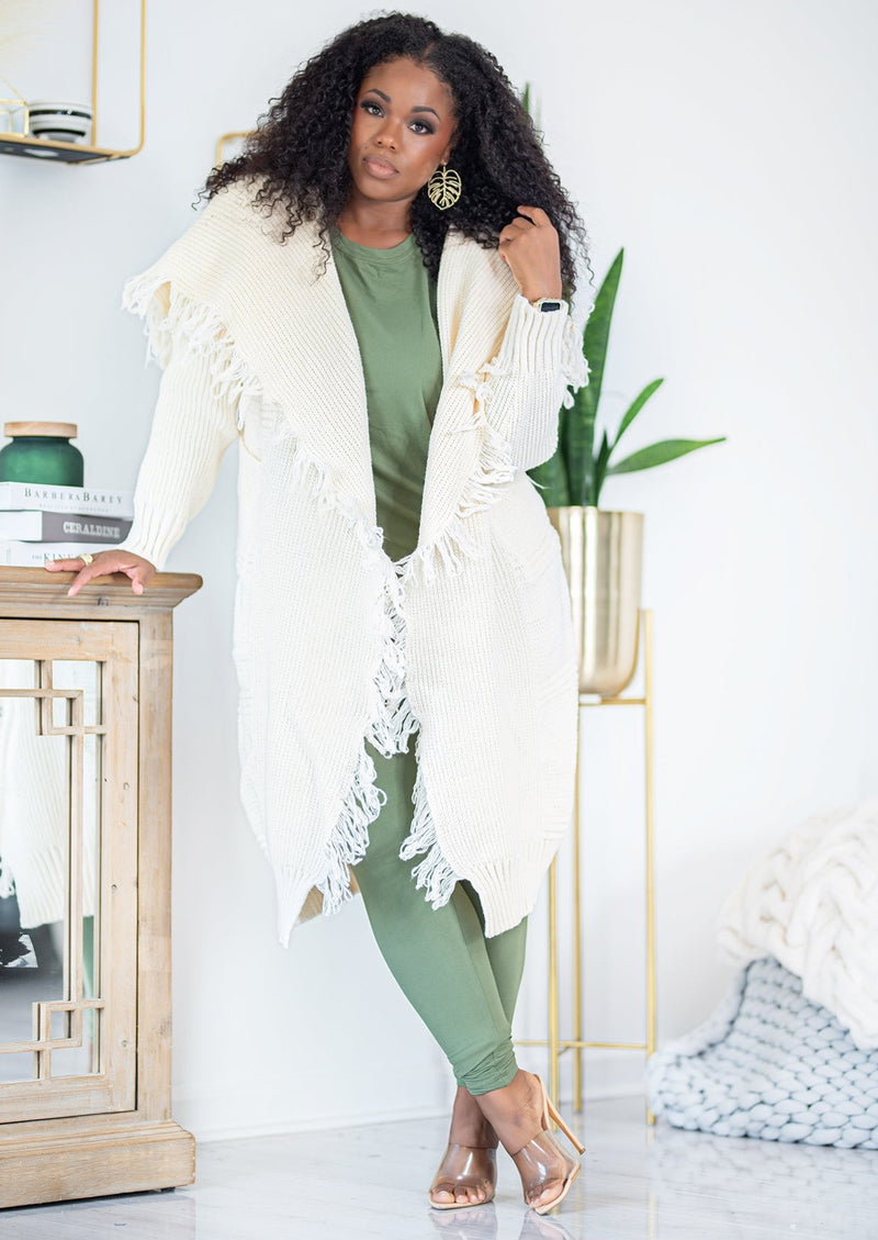 Freddie | Fringe Cardigan {Cream} PREORDER