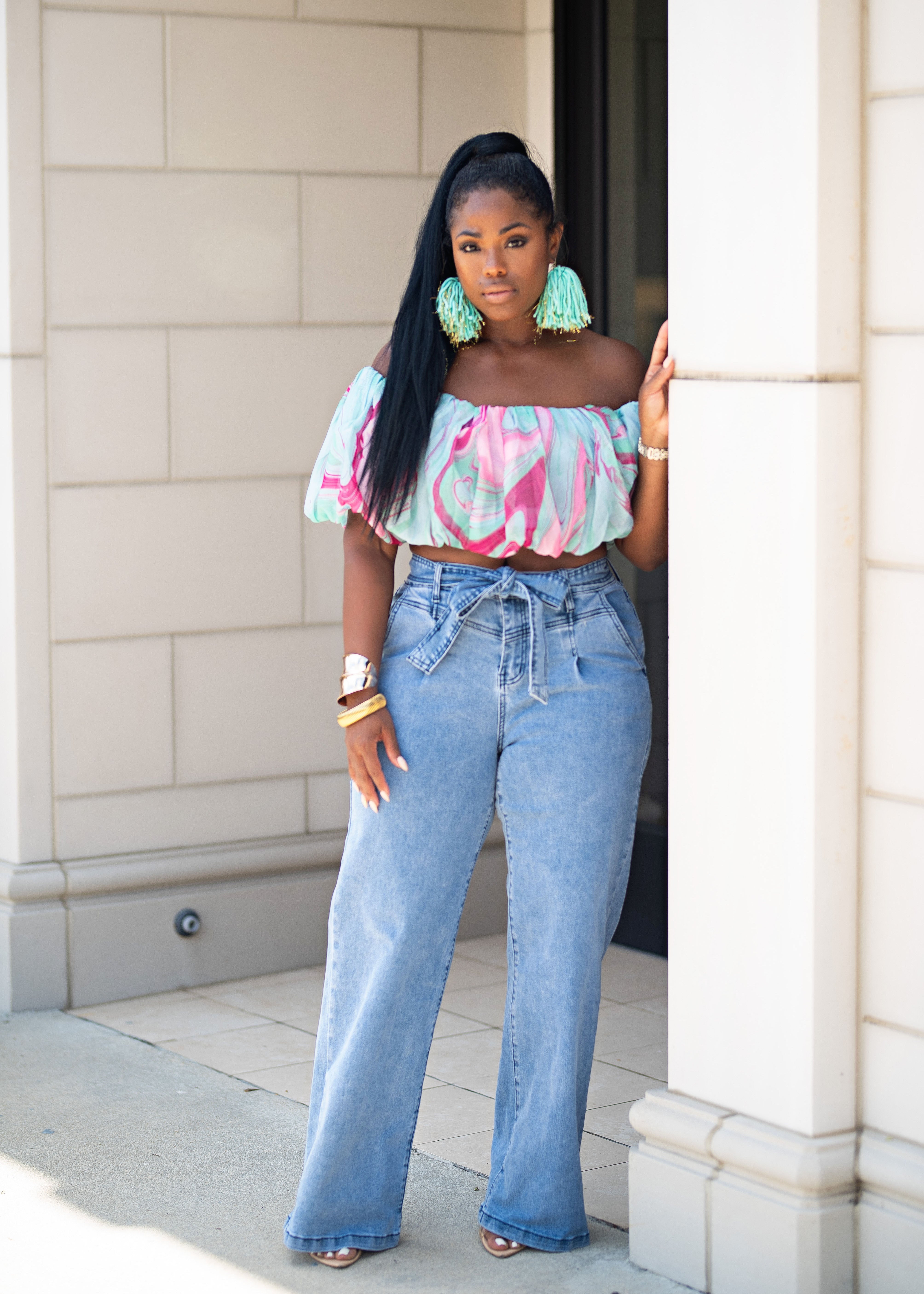 Jennifer | Waist Tie Jeans {Medium Wash} PLEASE READ DESCRIPTION AND NOTE SHIPPING TIME