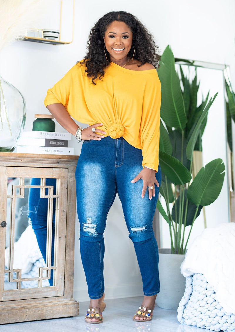 Kalah | Dolman Sleeve Dress {Mustard}