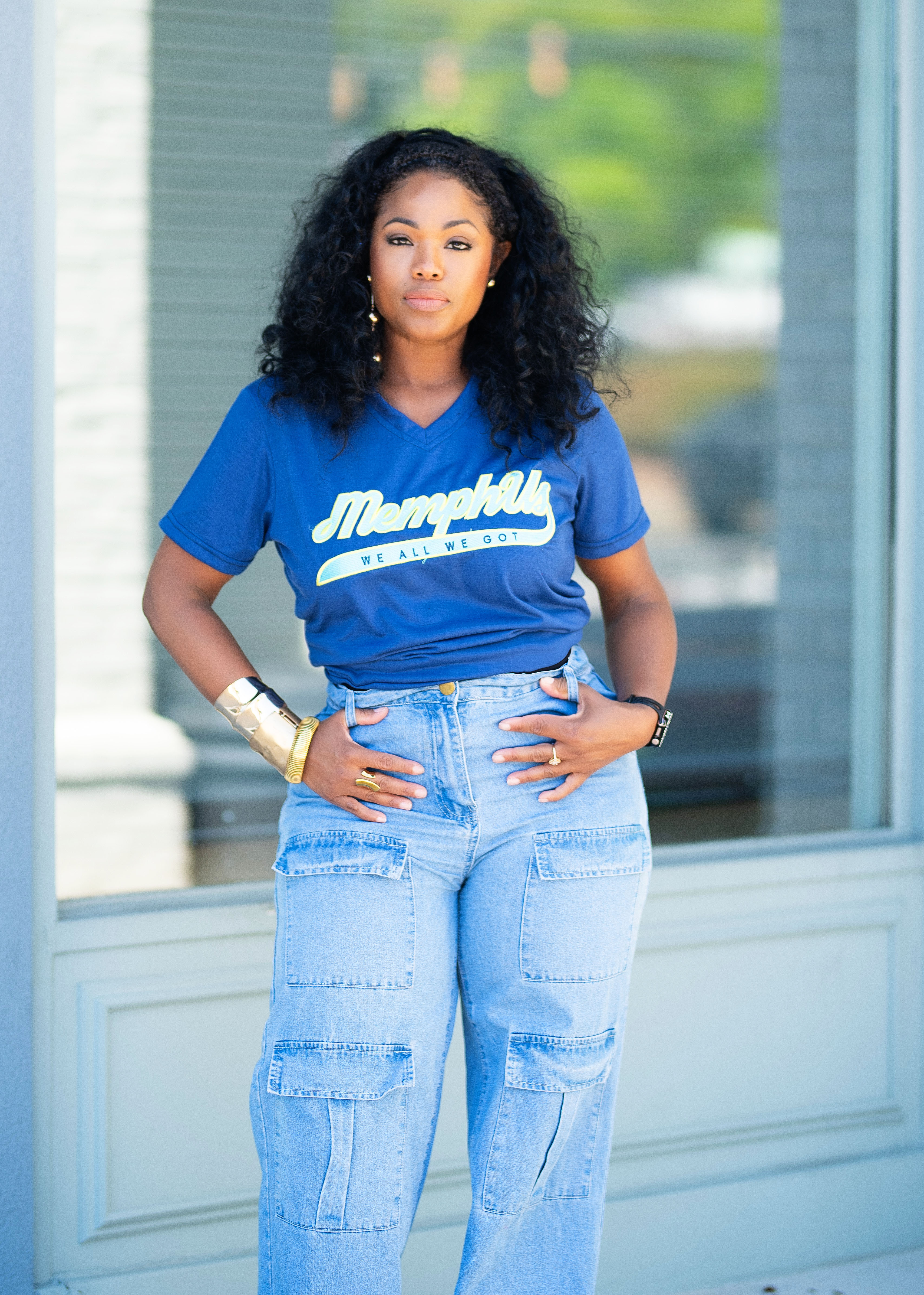 RETRO MemphUS V-NECK TEE {NAVY} PLEASE READ DESCRIPTION