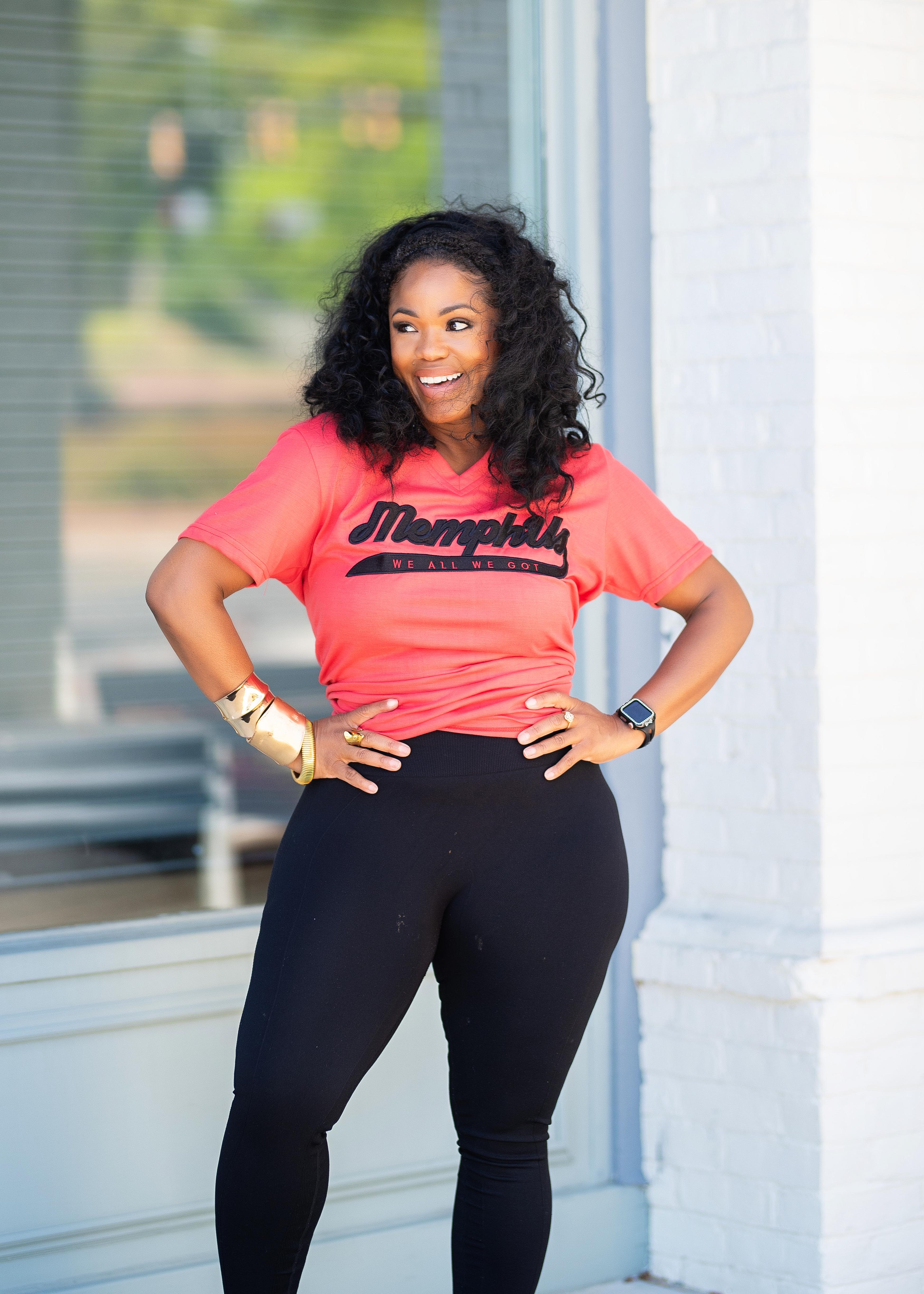 RETRO MemphUS V-NECK TEE {RED} PLEASE READ DESCRIPTION