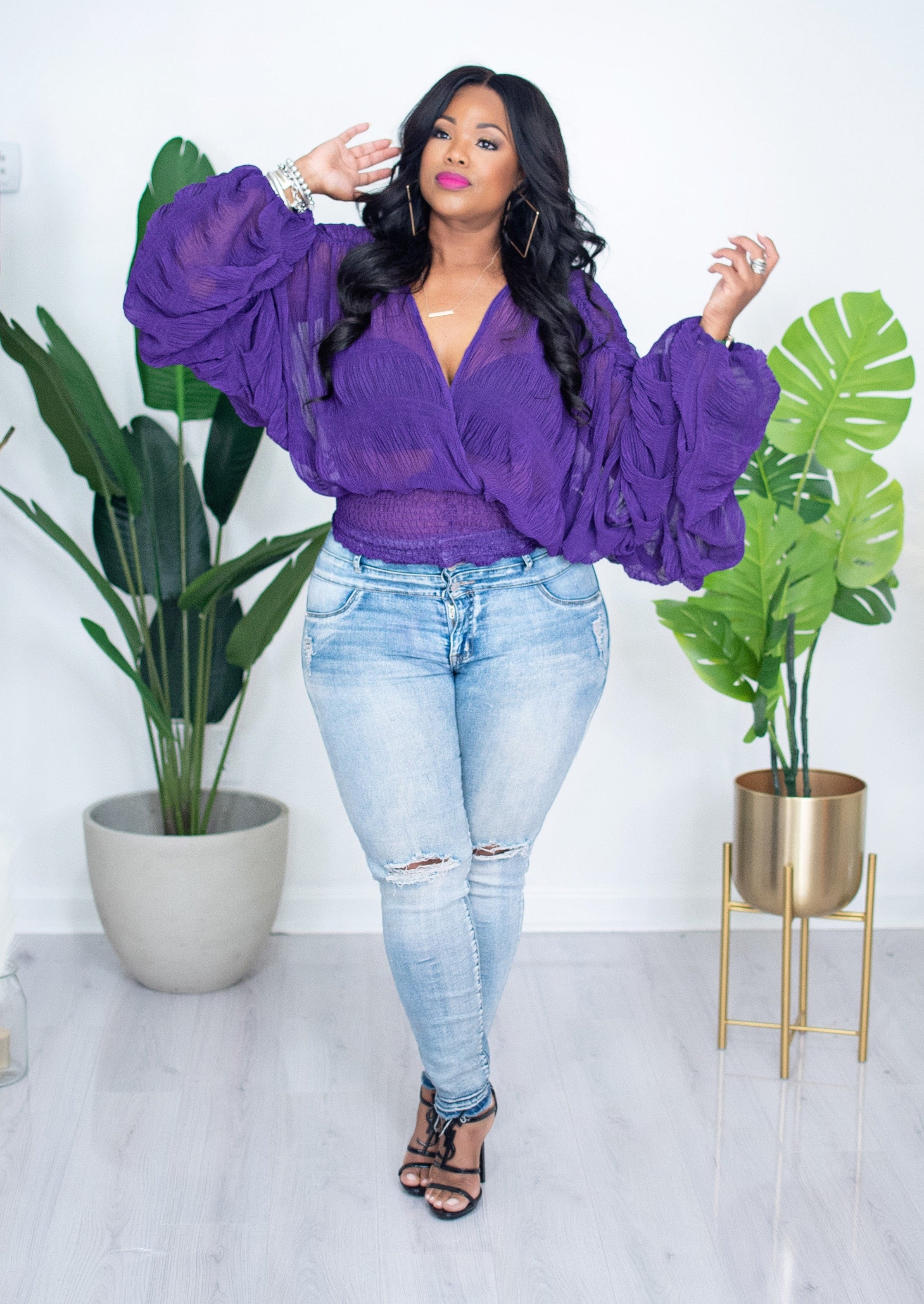 Dream | Chiffon Top {Purple} PREORDER PLEASE READ DESCRIPTION