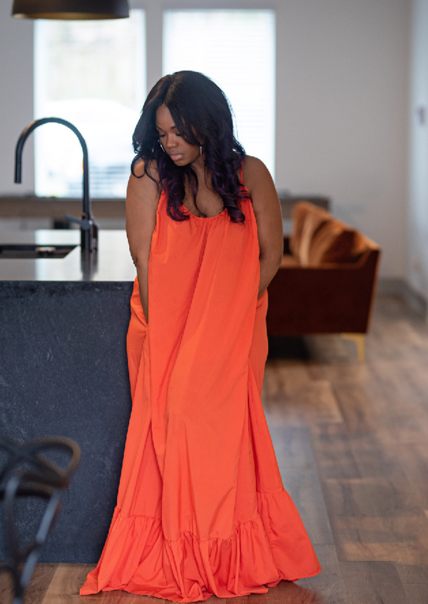 Molly | Flowy Dress {Tangerine}